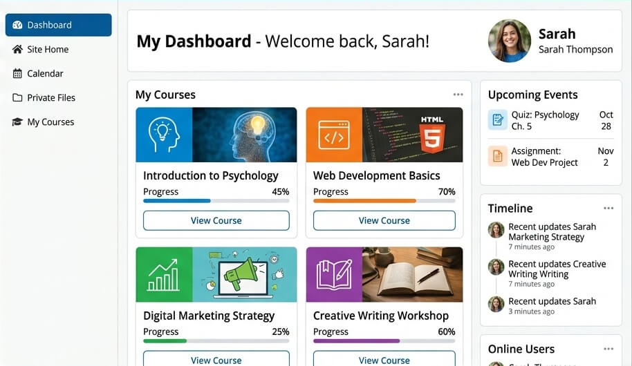 Student Dashboard preview